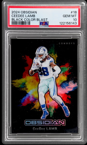 2024 Panini Obsidian Ceedee Lamb Black Color Blast PSA 10