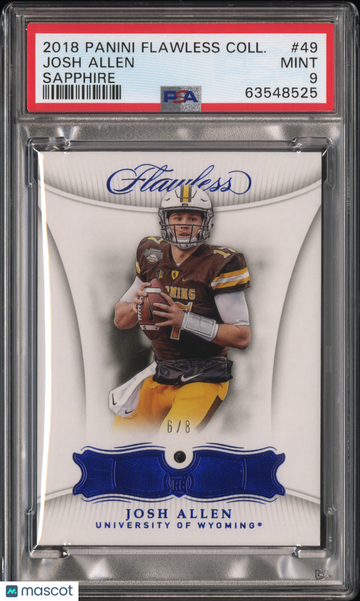 2018 Panini Flawless Collegiate Josh Allen #49 Sapphire /8 PSA 9