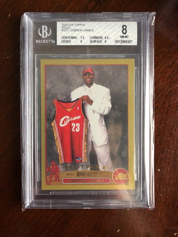2003 Lebron James Topps Gold /99 BGS 8 #221 Rookie RC 