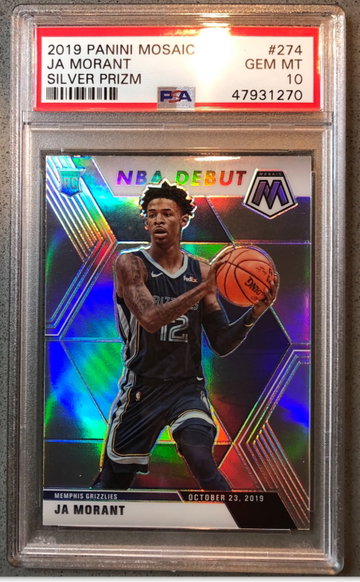 2019-20 Panini Mosaic JA Morant Silver Debut PSA 10