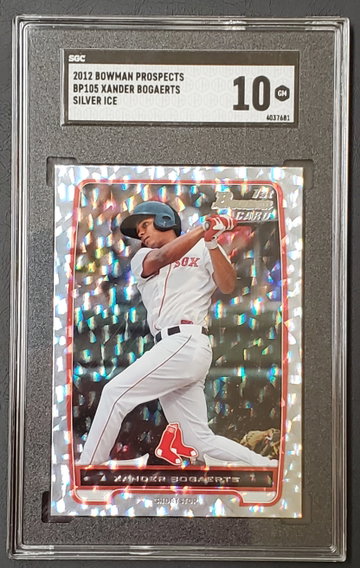 Xander Bogaerts 2012 Bowman Prospects Silver Ice #BP105 Boston Red Sox 1st First Rookie Card RC Gem Mint GM MT SGC 10