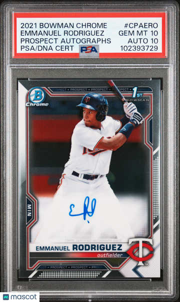 Emmanuel Rodriguez 2021 Bowman Chrome #CPAERO-Prospect Autographs Auto 10 PSA 10