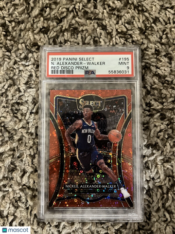 2019-20 Panini Select - Premier Level  Red Disco Prizm /49 #195 Nickeil PSA 9