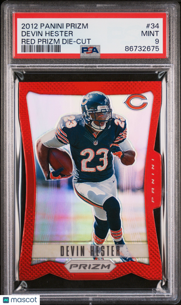 2012 Prizm #34 Devin Hester - Red Prizm Die-Cut | PSA 9