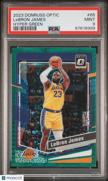 2023 Panini Donruss Optic Lebron James #65 Hyper Green PSA 9
