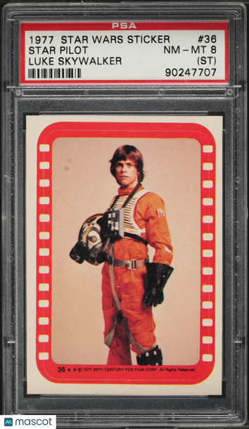 1977 Star Wars Stickers Star Pilot ST #36 PSA 8