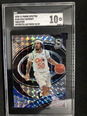 COLE ANTHONY 2020 Panini Spectra #105 Variation Interstellar Rookie #/49 SGC 10