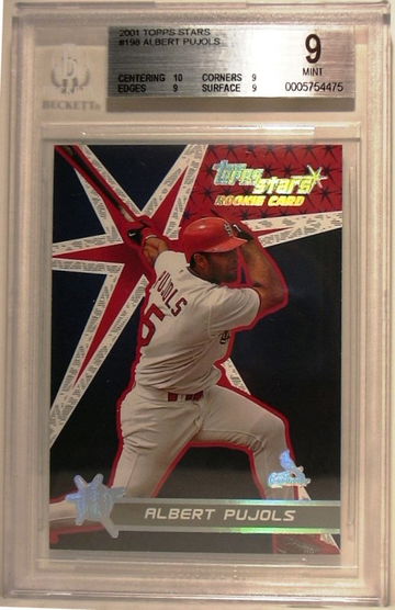2001 Topps Stars #198 Albert Pujols (ROOKIE) BGS 9 MINT