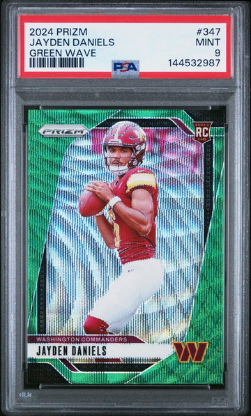 2024 Panini Prizm Green Wave Jayden Daniels #347 PSA 9