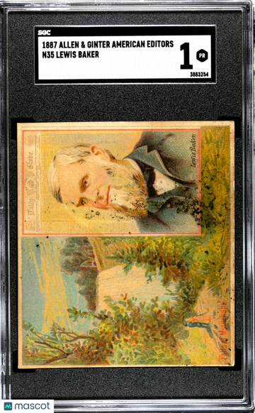1887 Allen & Ginter American Editors (N35) Lewis Baker SGC 1