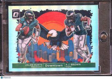 2024 Panini Donruss Optic Prizm Downtown A.J. Brown Jalen Hurts #4