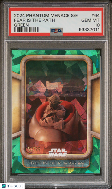 2024 Topps Chrome Sapphire Edition Star Wars The Phantom Menace Fear Is The Path #64 PSA 10