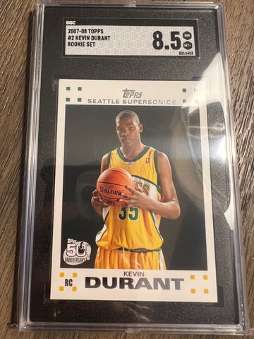 2007-08 Topps Kevin Durant White Border Rookie SGC 8.5