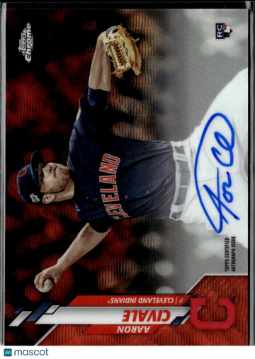 Aaron Civale 2020 Topps Chrome RC Auto Cleveland Indians