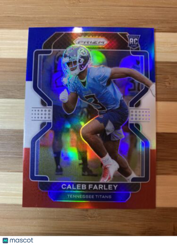 🔥CALEB FARLEY RC 2021 Panini Prizm Red White Blue Parallel #375 Rookie Titans