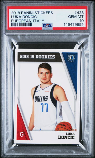 2018 PANINI STICKERS EUROPEAN ITALY LUKA DONCIC #428 RC ROOKIE PSA 10