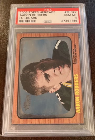 2005 heritage foil board Aaron rodgers psa 10
