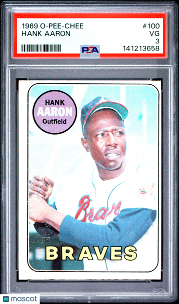 1969 O-Pee-Chee Hank Aaron #100 PSA 3