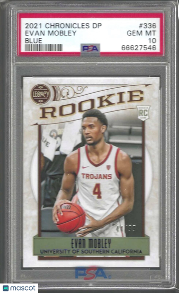 2021 Panini Chronicles Draft Picks Evan Mobley #336 Blue PSA 10