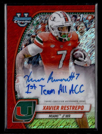 2024 Bowman Chrome Red Xavier Restrepo #PA-XRE Auto