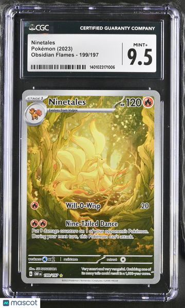 2023 Pokemon Obsidian Flames Ninetales Holo Illustration Rare Illustration Rare CGC 9.5 #199/197
