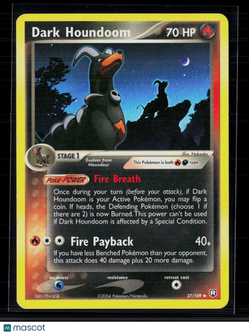 2004 EX Team Rocket Returns Dark Houndoom Holo Uncommon #37/109