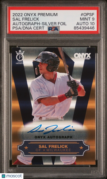 2022 PREMIUM Sal Frelick #OP-SF Onyx Rookie PSA 9 Auto 10