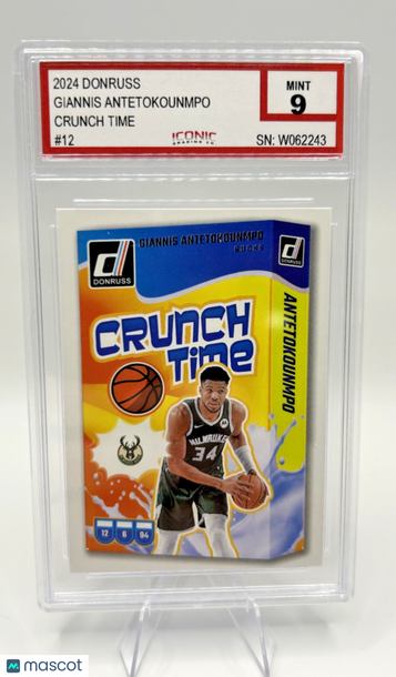 Graded 9 Giannis Antetokounmpo #12 2024-25 Donruss Base Insert Basketball Card Auto Milwaukee Bucks
