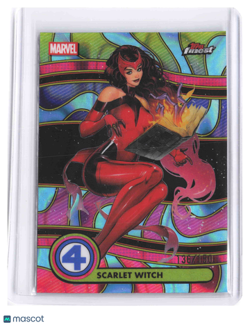 2026 Topps Finest Marvel Blacklight Refractor Uncommon 136/150 Scarlet Witch #BL-077 Trading Card