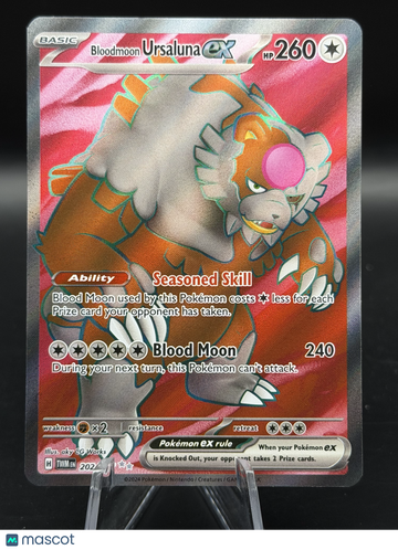 Pokemon 2024 Twilight Masquerade Bloodmoon Ursaluna EX Full Art #202/167 - Near Mint or Better