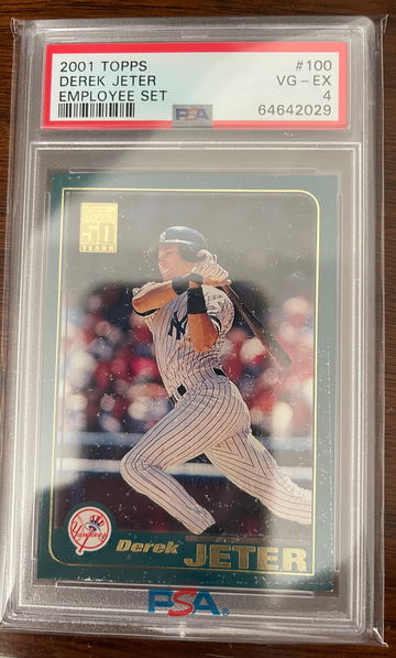 DEREK JETER 2001 TOPPS EMPLOYEE SET #100 - PSA 4- NEW YORK YANKEES