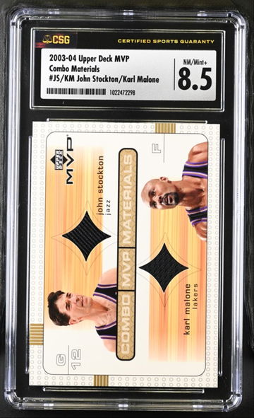 2003-04 Upper Deck MVP Combo Materials John Stockton Karl Malone #JS/KM HOF