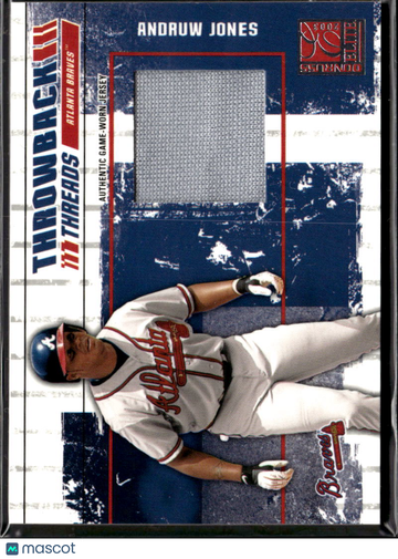 Andruw Jones Chipper Jones 2003 Donruss Elite Throwback Threads Authentic Game-Worn Jersey /125 Atlanta Braves