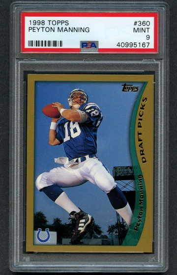 1998 Topps PEYTON MANNING RC #360 PSA 9