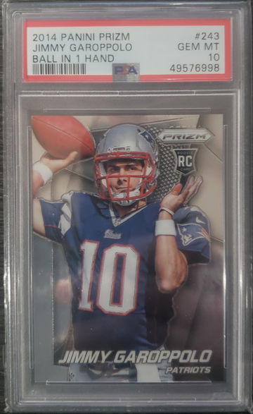 2014 Prizm Jimmy Garoppolo variation ball in 1 hand PSA 10