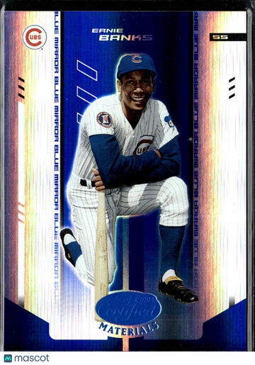 Ernie Banks 2004 Leaf Certified Materials Blue Mirror Chicago Cubs