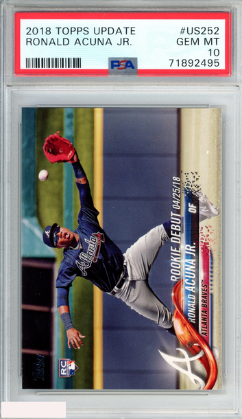 2018 TOPPS UPDATE RONALD ACUNA JR. #US252 ROOKIE RC BRAVES PSA 10 GEM MT