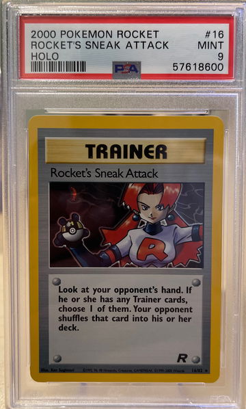 2000 Pokemon Rocket Rocket’s Sneak Attack Holo PSA 9