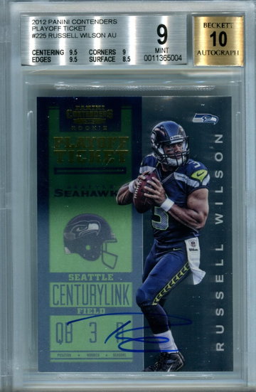 Russell Wilson /99 contenders BGS 9 auto 10