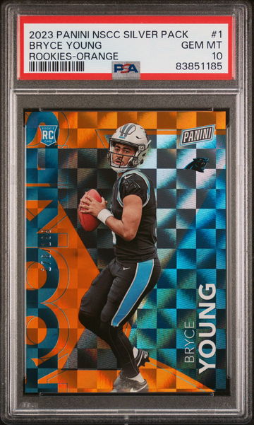 2023 PANINI NATIONAL SILVER PACKS BRYCE YOUNG #/199 ROOKIE RC ORANGE #1 PSA 10
