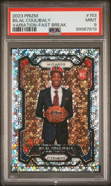 2023 Panini Prizm Variation Fast Break Bilal Coulibaly #153 RC PSA 9