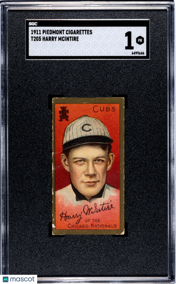 1911 Piedmont Cigarettes (T205) Harry Mcintire SGC 1