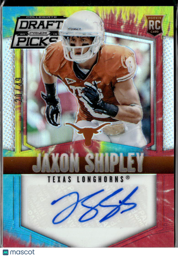 Jaxon Shipley 2015 Panini Prizm Collegiate Draft Picks RC Auto Tie-Dye /49 Texas Longhorns