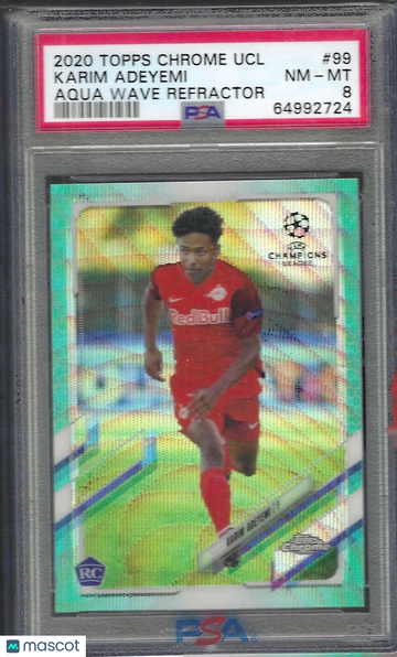 2020 Topps Chrome UEFA Champions League Karim Adeyemi #99 Aqua Wave Refractor PSA 10