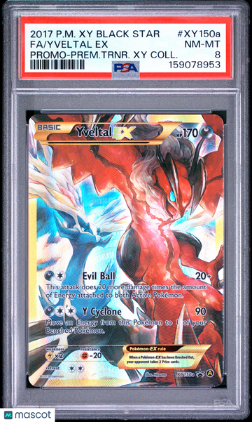 2017 Pokemon Xy Black Star Promo Yveltal EX Promo-Prem.Trnr. Xy Coll. Fa PSA 8 #XY150a