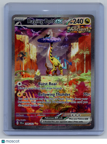 2024 Temporal Forces Raging Bolt EX Holo Secret Rare SAR #208/162