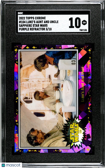 2022 Topps Chrome Sapphire Star Wars Luke's Aunt And Uncle / Parallel/Variety #104 SGC 10