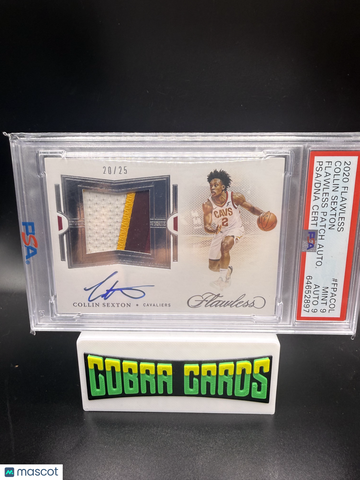2020 Panini Flawless Flawless Patch Autographs Collin Sexton #FPACOL Autograph PSA 9 Auto 9