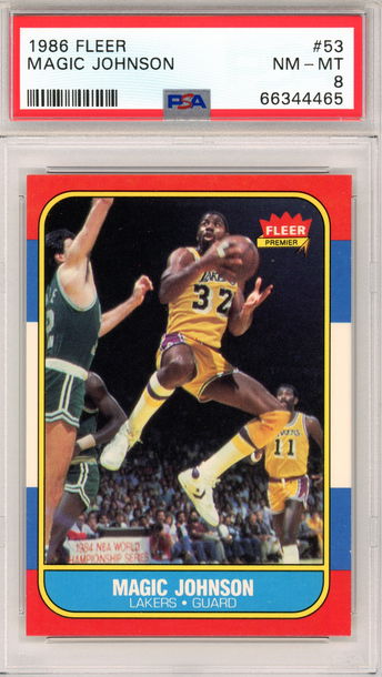 1986 FLEER MAGIC JOHNSON PSA 8