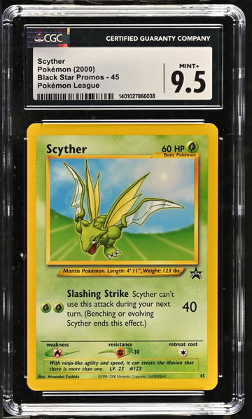2000 Pokemon #45 Scyther Black Star Promos CGC 9.5